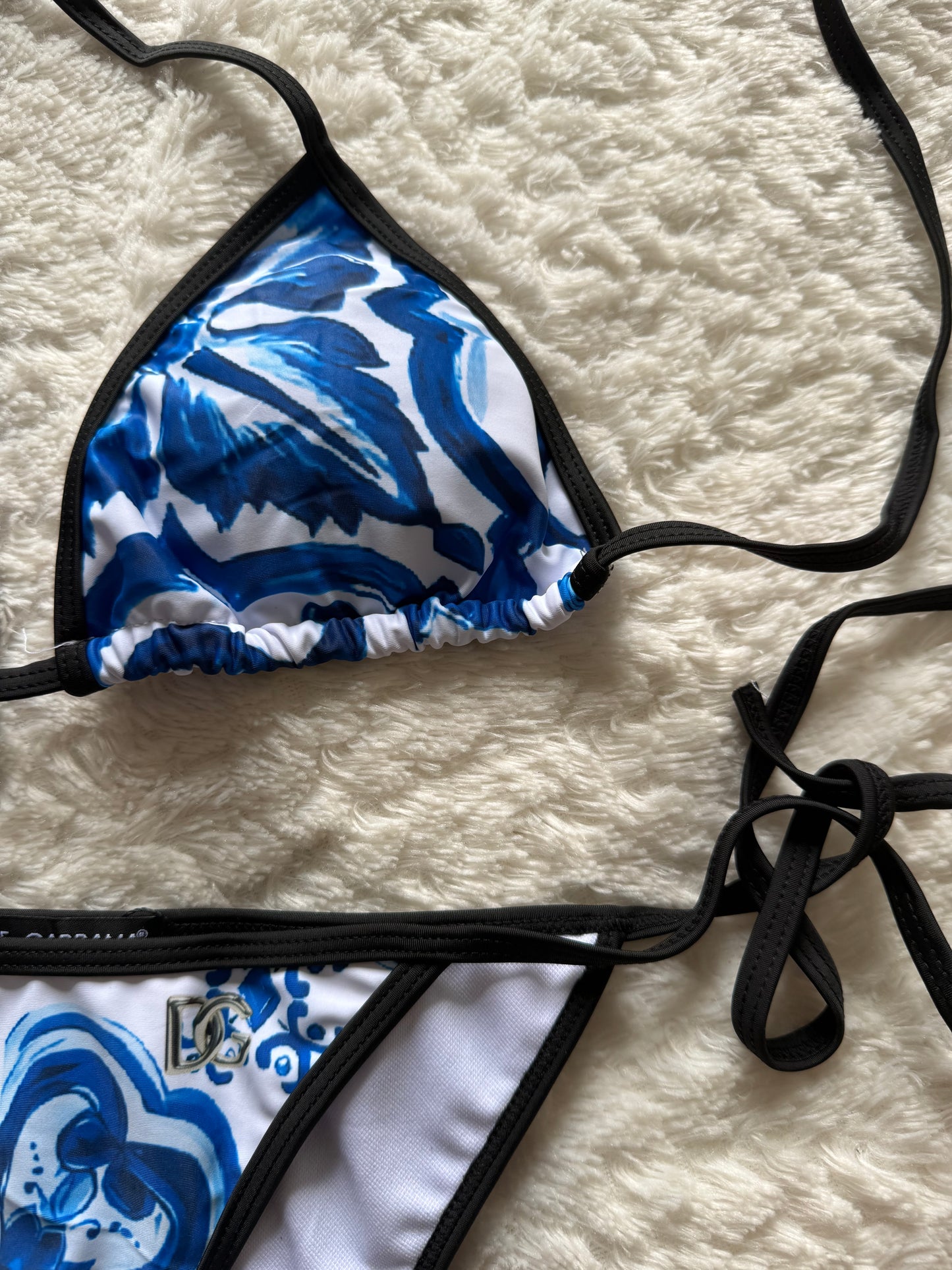 Bikini blauw en wit