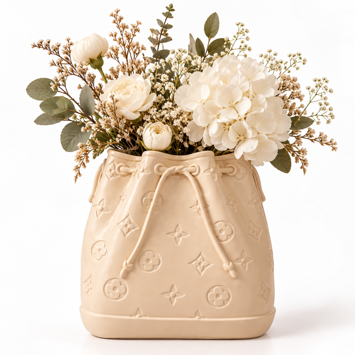 Handtasvaas beige in keramiek