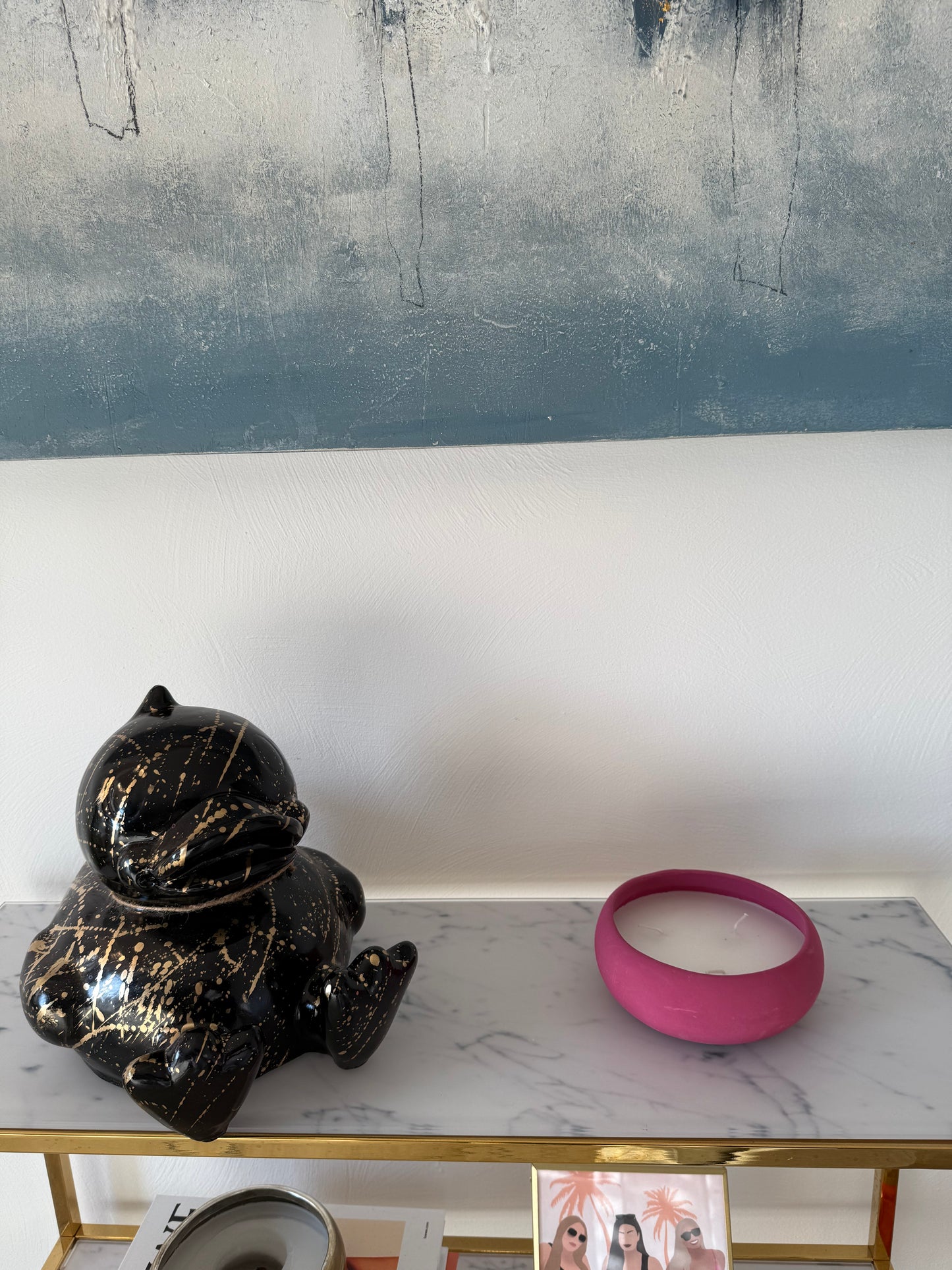 Kaars in roze schaal 15,5 bij 15,5 cm