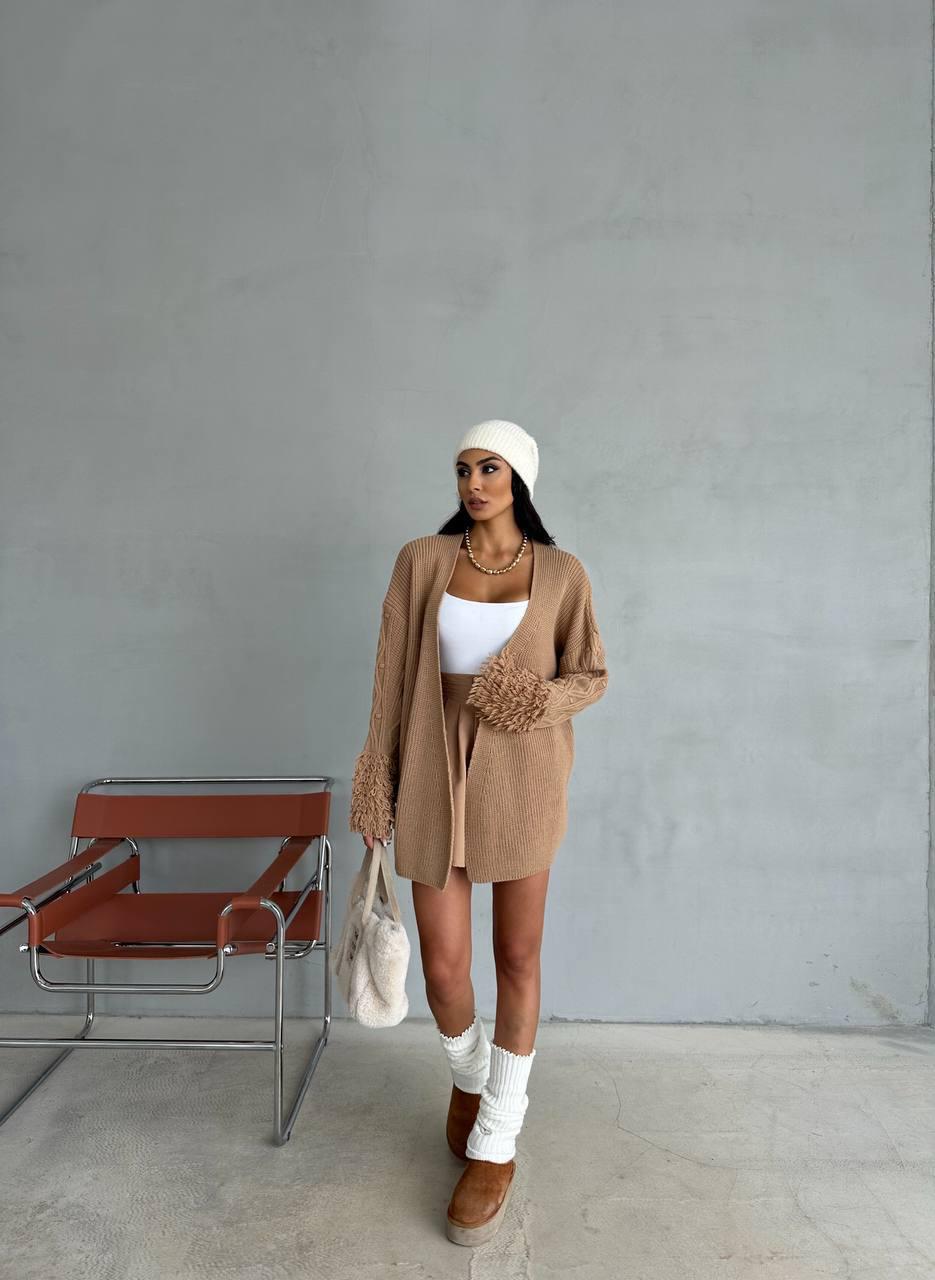 Beige oversized cardigan