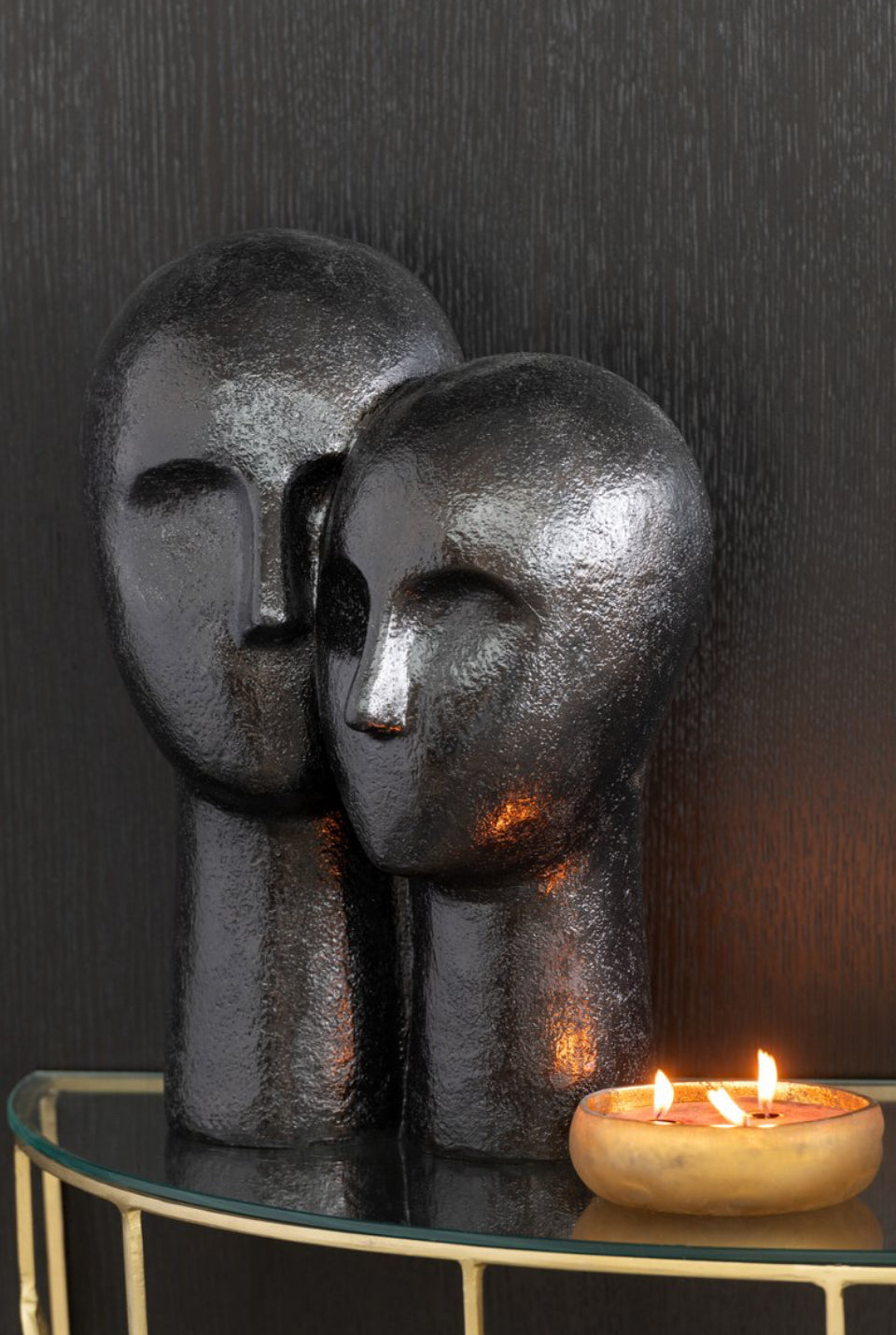 J-line geurkaars goud/zwart (oud en amber)