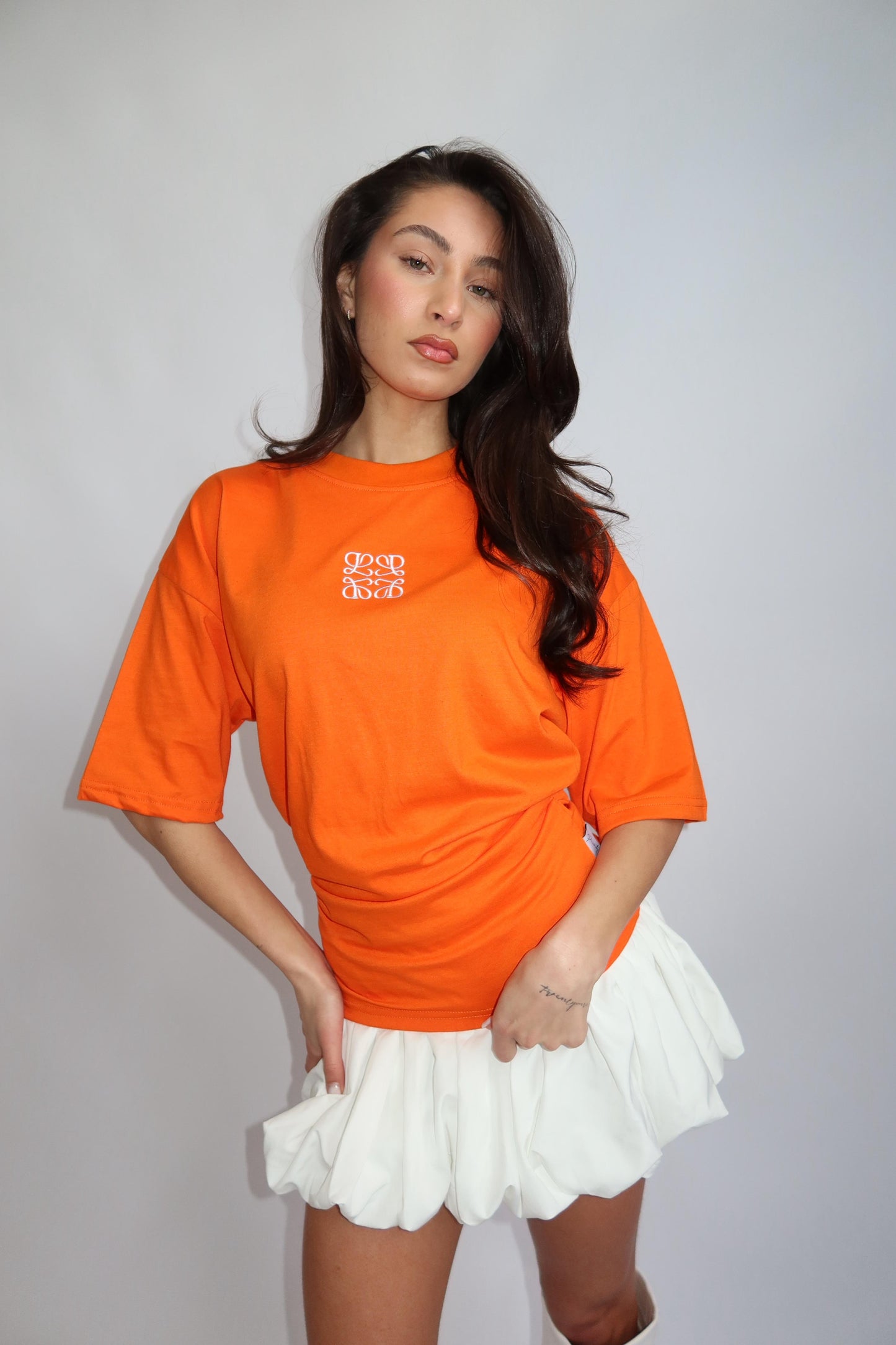 Oranje monogram tshirt