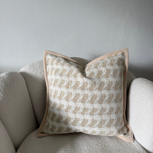 Tweed kussen beige