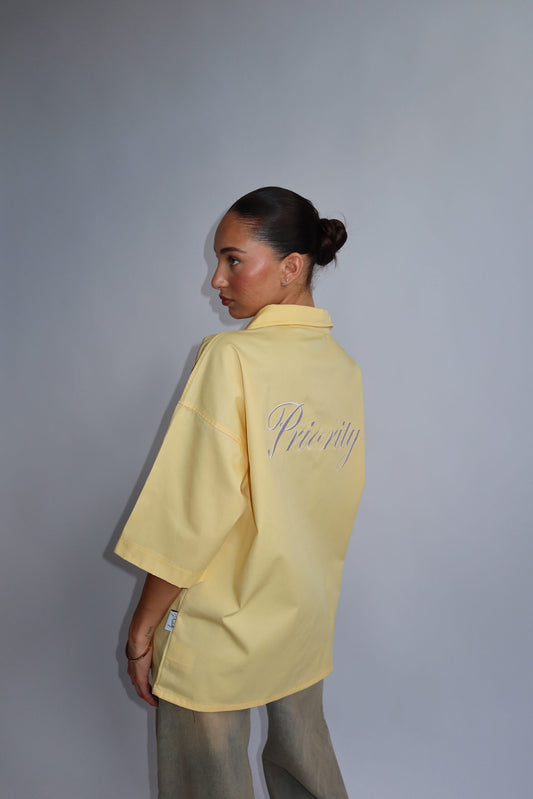 PRIORITY ‘P’ BOYFRIEND BLOUSE – BUTTER YELLOW