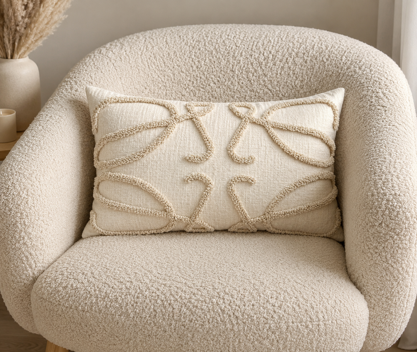 Teddy kussen beige 40 bij 60