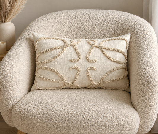 Teddy kussen beige 40 bij 60