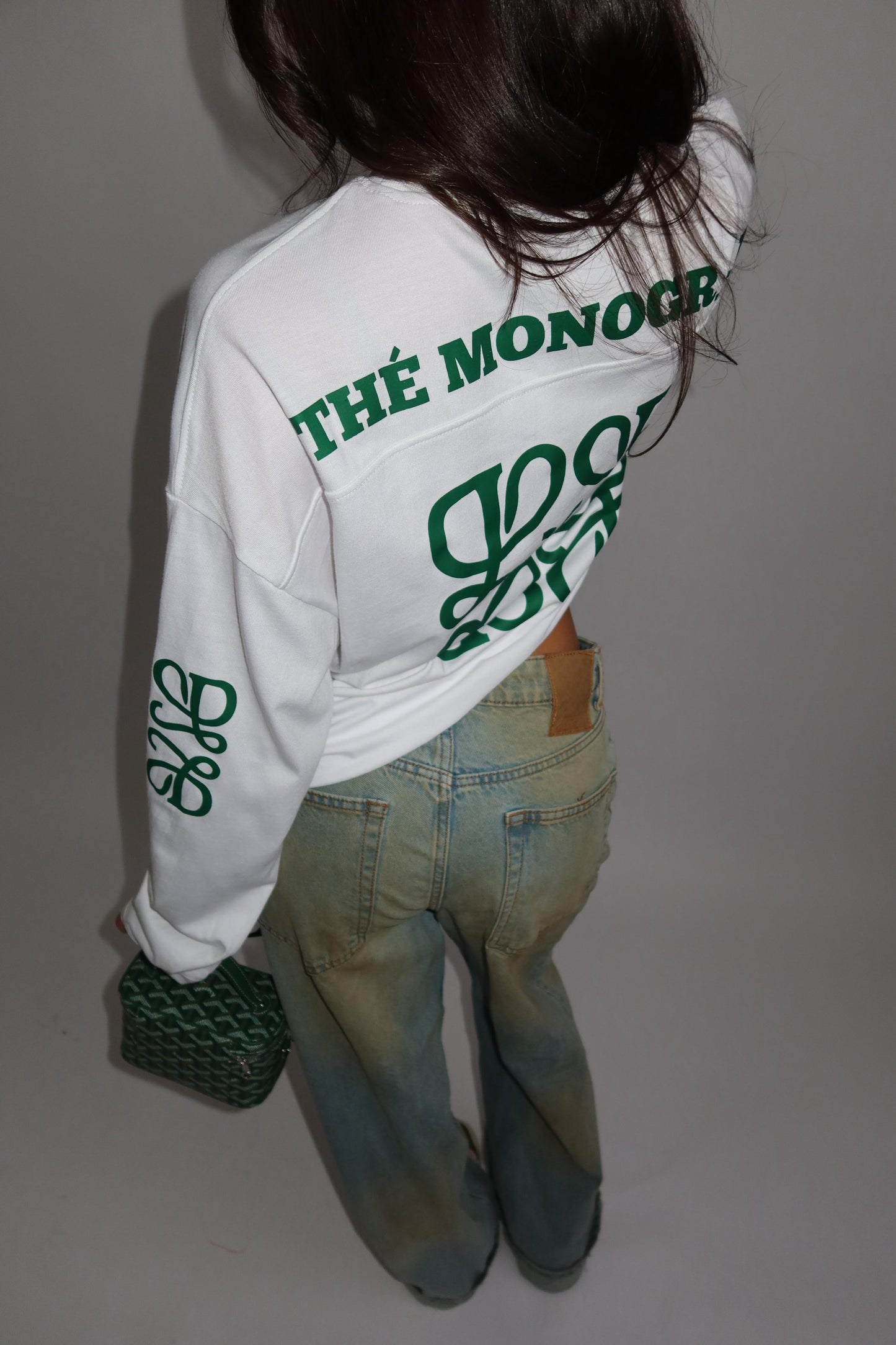 Longsleeve wit groen