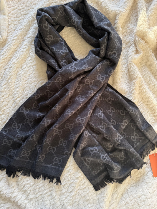 Sjaal print zwart