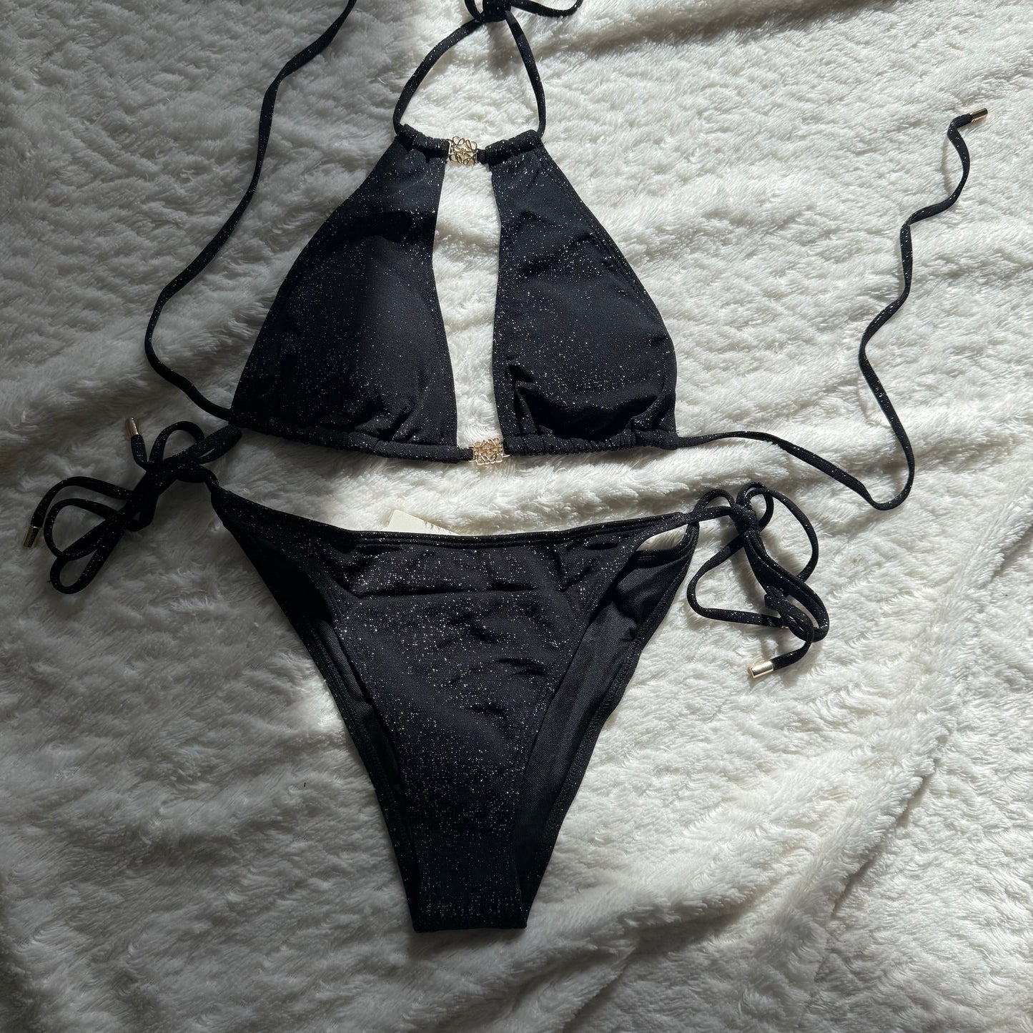 Zwart glitter bikini