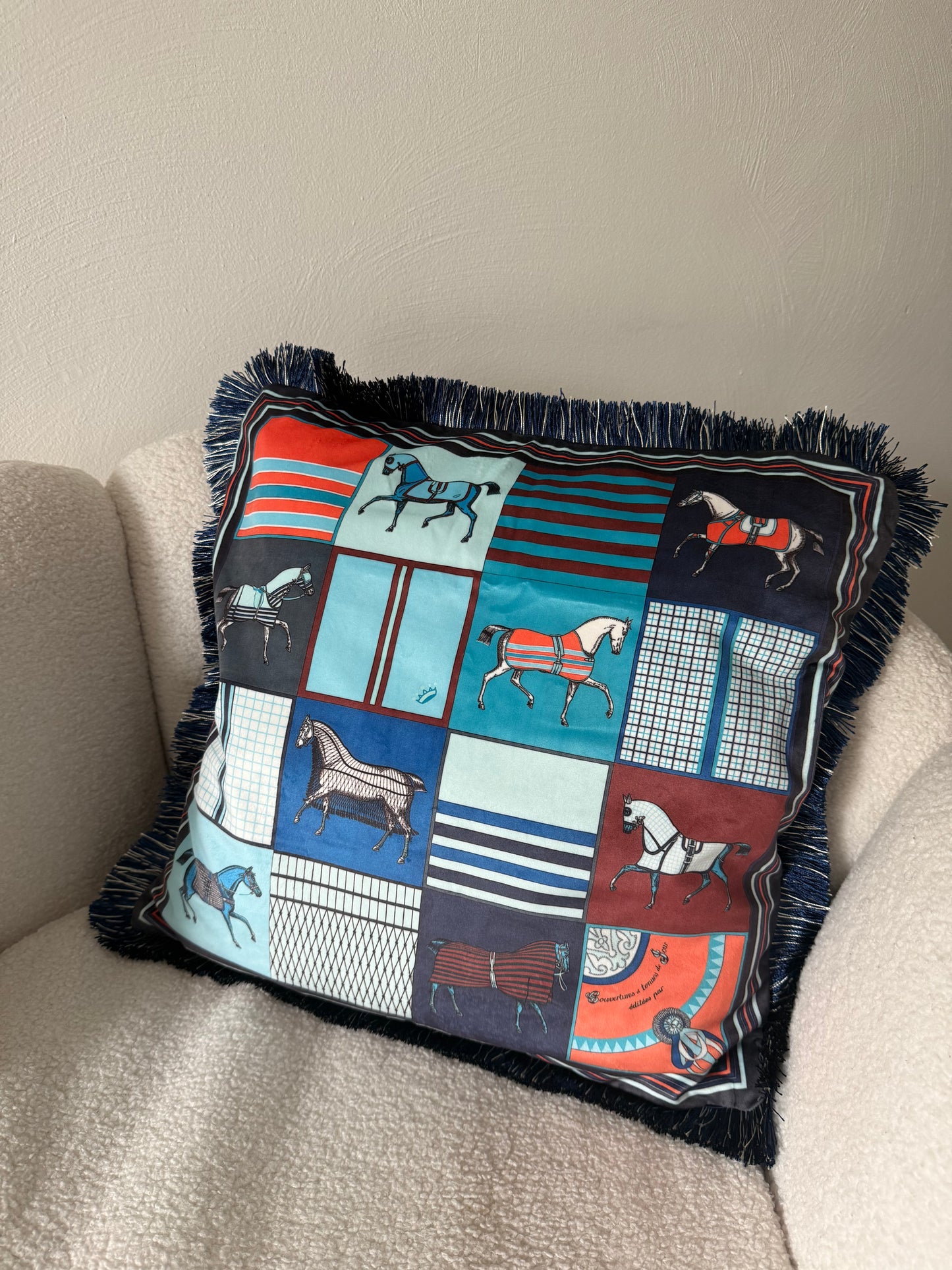 Paard blauw 45 bij 45