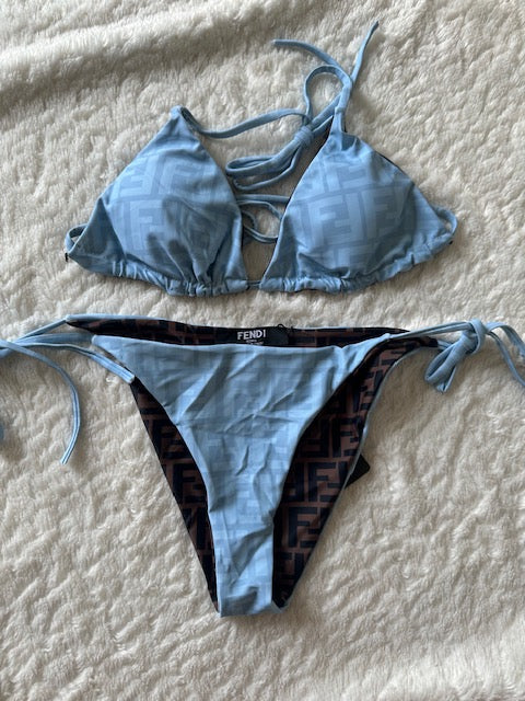 Bikini blauw en bruin